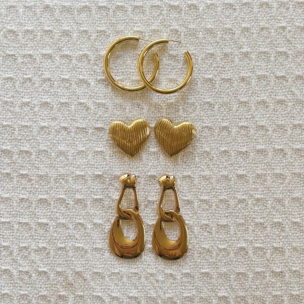 Gold Chunky Earring Bundle